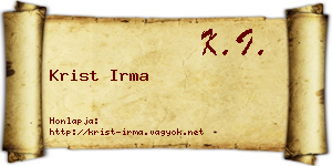 Krist Irma névjegykártya