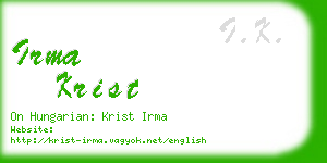 irma krist business card